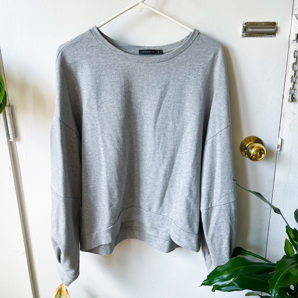 Dynamite Balloon Sleeve Grey Sweater Size M